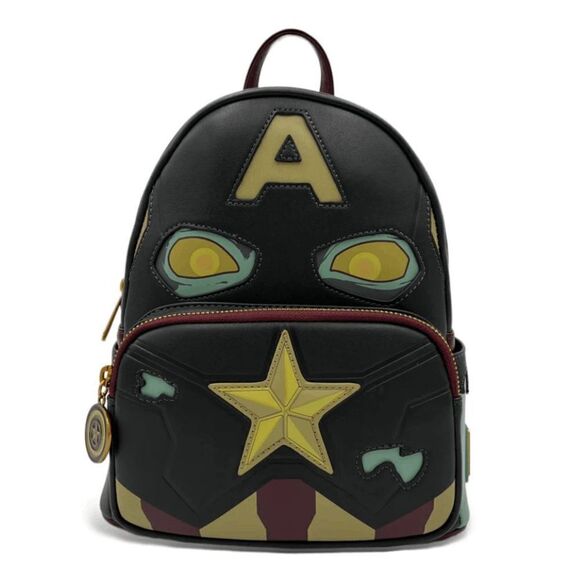 Loungefly Marvel What If? Zombie Captain America Cosplay Backpack Glow -… - Picture 2 of 4